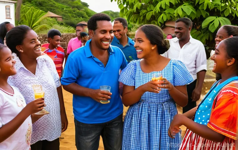 카보베르데 전통 럼주 - **Prompt 1: Traditional Grogue Production in Cape Verde**
    A vibrant, realistic documentary photo...