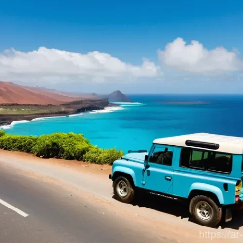카보베르데 렌터카 주행법 - **"Freedom of Cape Verdean Exploration"**
    A wide-angle, vibrant, and realistic shot showcasing a...