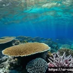 카보베르데 스노클링 명소 - A vibrant underwater scene in Cabo Verde featuring diverse coral reefs teeming with colorful marine ...